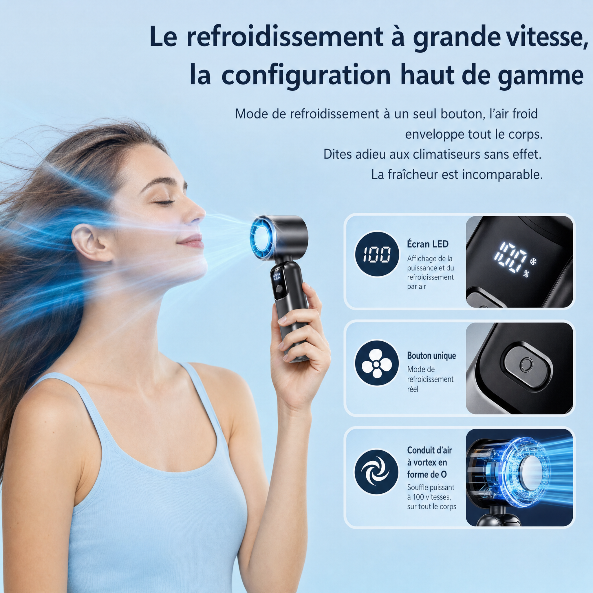 Ventilateur Portatif Réfrigérant USB-C