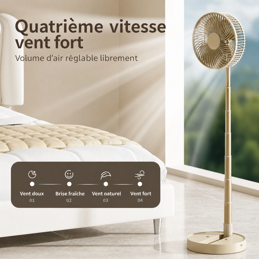 Ventilateur Oscillant Rechargeable avec Télécommande