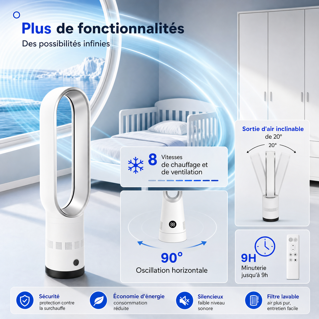 Ventilateur Colonne avec Purificateur d’Air