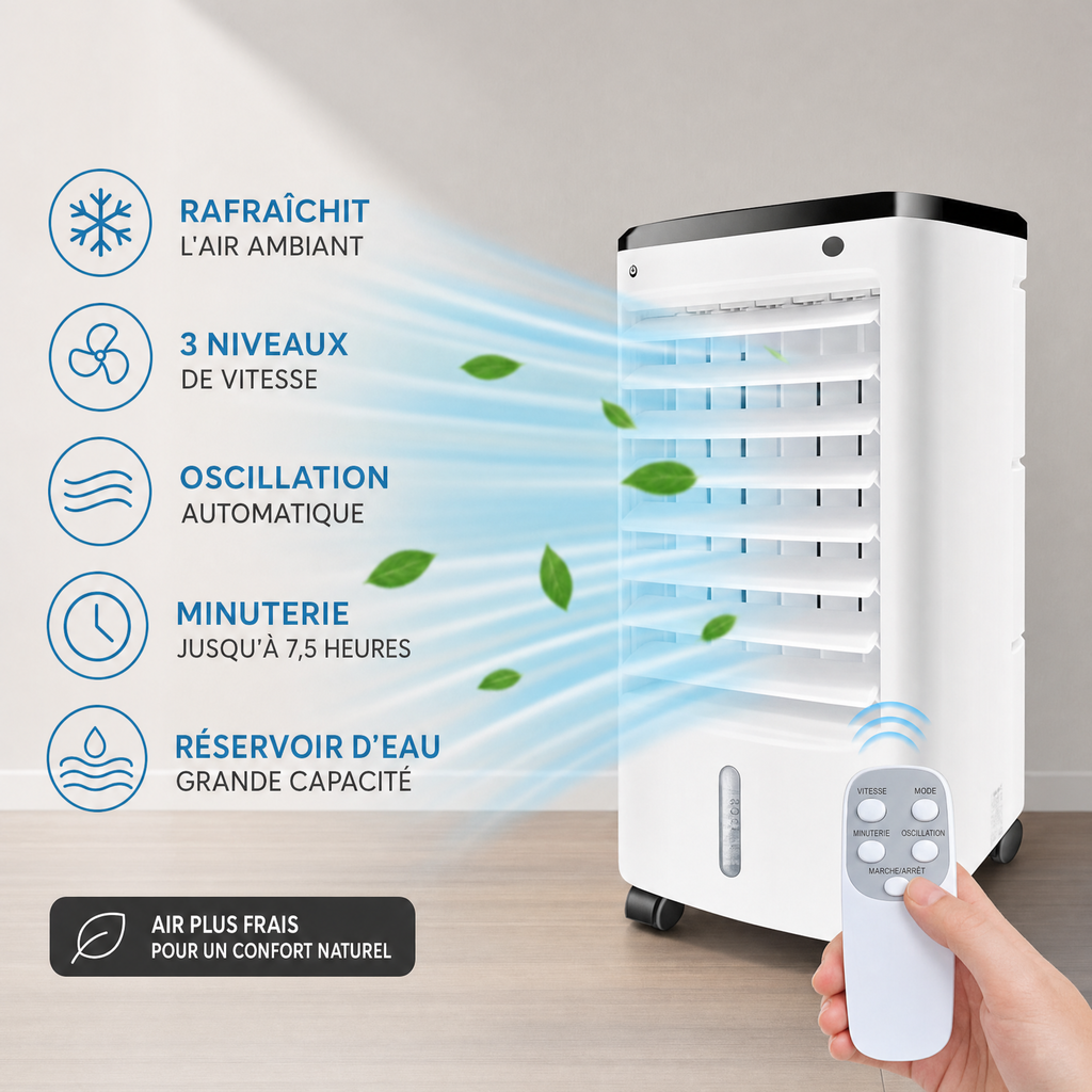 Climatiseur d'Air Mobile avec Télécommande