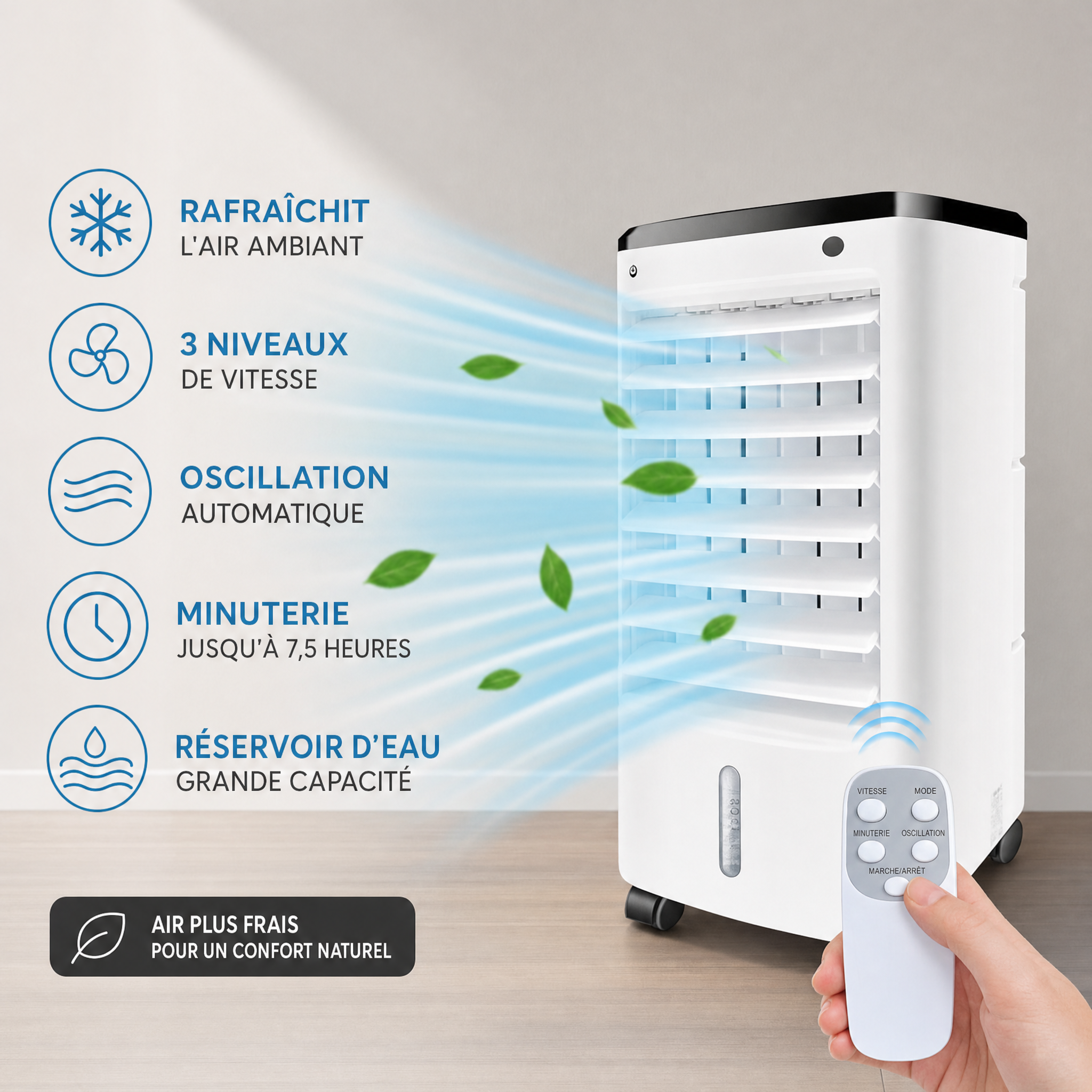 Climatiseur d'Air Mobile avec Télécommande