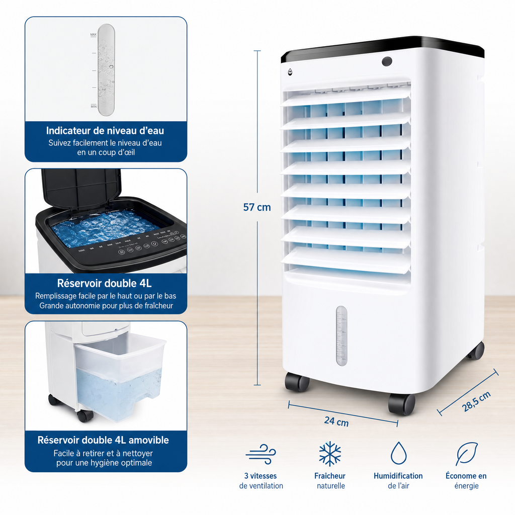Climatiseur d'Air Mobile avec Télécommande