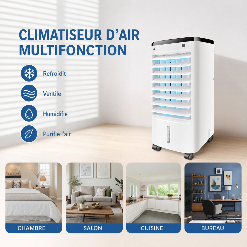 Climatiseur d'Air Mobile avec Télécommande