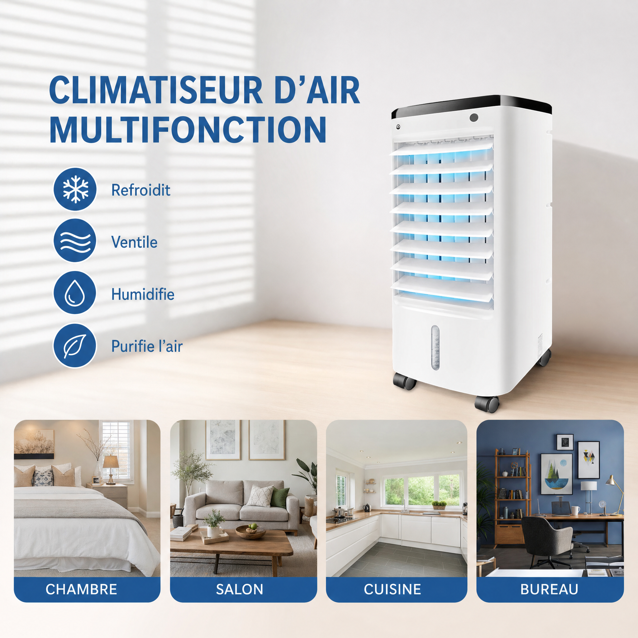 Climatiseur d'Air Mobile avec Télécommande