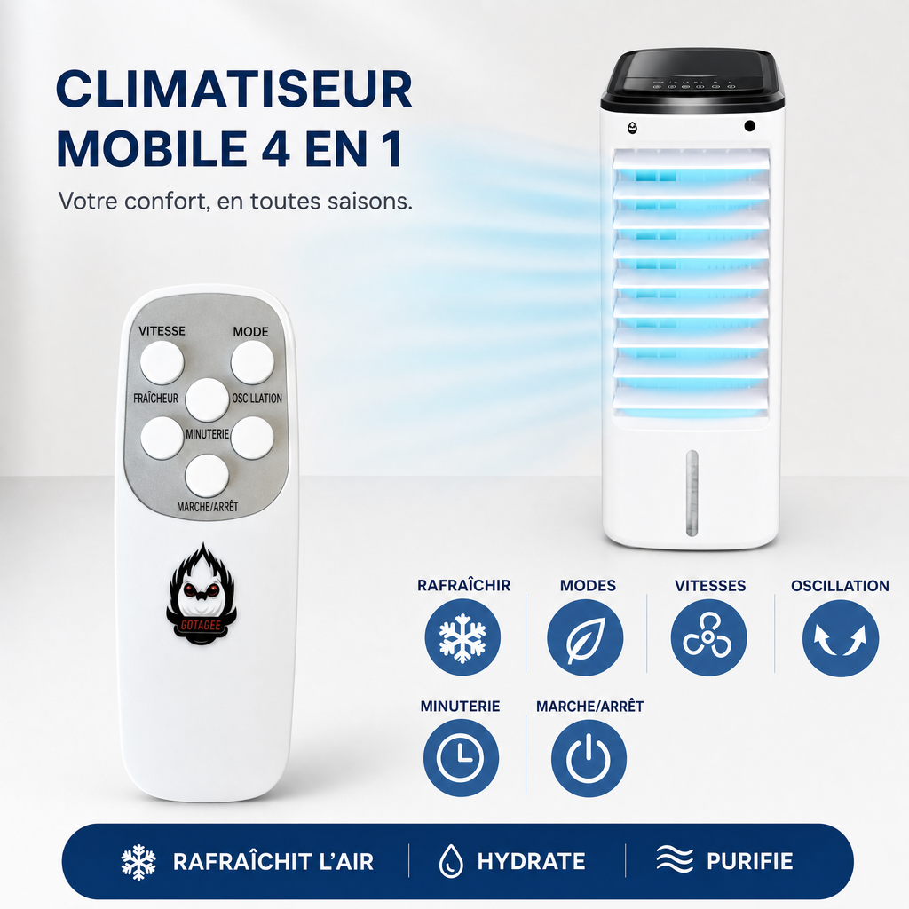 Climatiseur d'Air Mobile avec Télécommande
